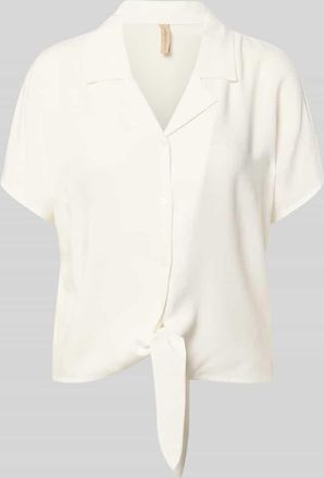 Soyaconcept Regular Fit Bluse aus Viskose mit Knotendetail Modell RADIA in Offwhite, Gr&ouml;&szlig;e XXL