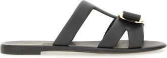 Ferragamo Black Solid New Vara Sandals