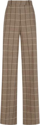 Valentino Broeken, Dames, Veelkleurig, M, Wol, Wollen broek met ruitpatroon