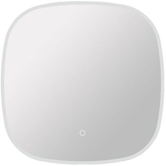 Vente-Unique Specchio da bagno quadrato luminoso antiappannamento con pulsante touch 60 x 60 cm - ANOLIVA