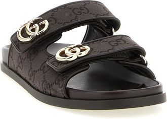 Gucci Womens Brown Cotton Slides Shoe
