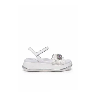 Gio+ Flat Sandals, female, White, Size: 7 US Sandalo