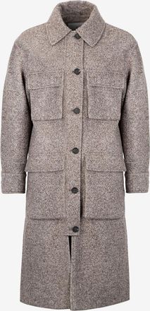 Brunello Cucinelli Langer Trenchcoat aus Serge mit Hemdkragen