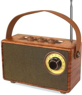 OEM Altavoz Bluetooth Retro Port&aacute;til Con Radio Fm Vintage, Altavoz Inal&aacute;mbrico Vintage Con Radio De Cocina De Madera, Altavoz Bluetooth Recargable, Estilo