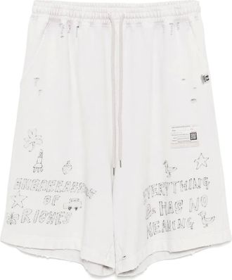 Miharayasuhiro Shorts con stampa graffiti - Rosa