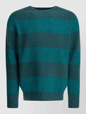 Beams Plus crew neck striped knitwear long sleeves