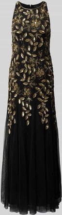 Adrianna Papell Abendkleid mit Pailletten und Ziersteinbesatz in Black, Größe 38