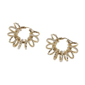 Amina Muaddi Crystal Hoop Earrings - Dames - Oorbellen - Geel - ONE Size - Accessoires