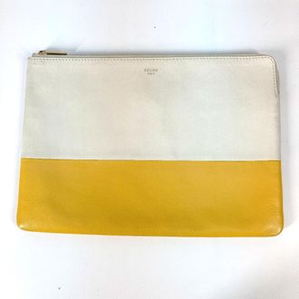 Celine White Leather Clutch Bag (Pre-Owned)