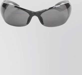 Balenciaga oval wraparound sunglasses curved temples