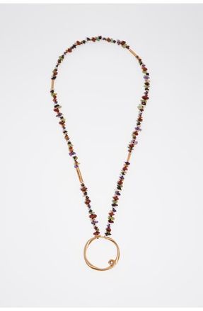 Bimba & Lola Matte Stones Pendant in Burnt Orange at Nordstrom