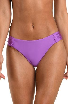 Sunshine 79 Solids Shirred Side Bikini Bottoms in Lilac at Nordstrom, Size 14