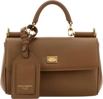 Dolce & Gabbana Brown Sicily Mini Satchel