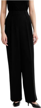 Michael Kors Pliss&eacute; Crepe Wijde Broek - Dames - Wijde Broeken - Zwart - S - Polyester - Broeken