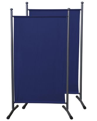 Quick-Star Quick-star - 2 St&uuml;ck Paravent 180 X 78 Cm Stoff Raumteiler Klein Stellwand Trennwand Balkon Sichtschutz Blau