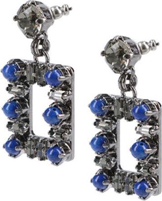 Roger Vivier Grey Geometric Square Gemstone Earrings