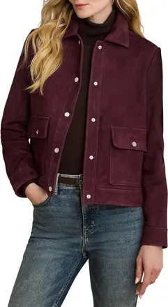 Lauren Ralph Lauren Suede Jacket in Pinot Noir at Nordstrom, Size X-Small
