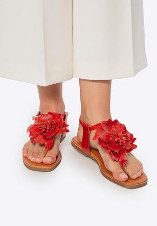 Wittchen Dames rode sandalen van echt leer