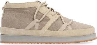 Volta Canvas Mid-Top Sneakers met Su&egrave;de Details - Heren - Sneakers - Beige - 36 EU - Su&egrave;de - Schoenen
