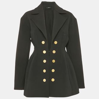 Ellery Black Gabardine Button Detail Coat