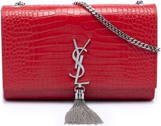 Saint Laurent Pre-owned Saint Laurent Medium Croc Embossed Leather Kate Tassel Crossbody Ladies CI3BDAXFYHE86WT6