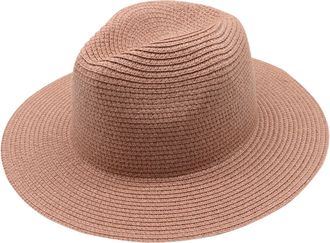 Generic Beach Summer Hats for Women Women Men Packable Sun Straw Hats Adjustable Summer Panama Fedora Wide Brim UPF 80+ Foldable Packable Straw BeachHat for B