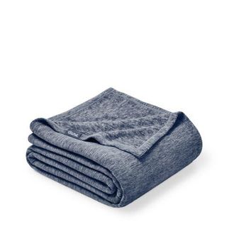 Bare Home Lightweight Polar Fleece Blanket in Heather Dark Blue at Nordstrom, Size Full