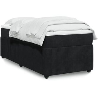 vidaXL Cama Box Spring Con Colch&oacute;n Terciopelo Negro 100x200 Cm Vidaxl