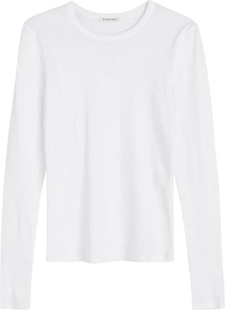 By Malene Birger Tops, Dames, Wit, XL, Katoen, Brita Flat Long-Sleeved T-Shirt