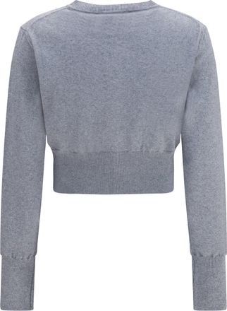 Vivienne Westwood Womens Crop Cardigan Bea Dark Grey Melange Cotton Sweater