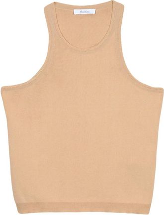 Max Mara Arnes Tank - Dames - Tops zonder mouwen - Beige - XL - Katoen - Tops