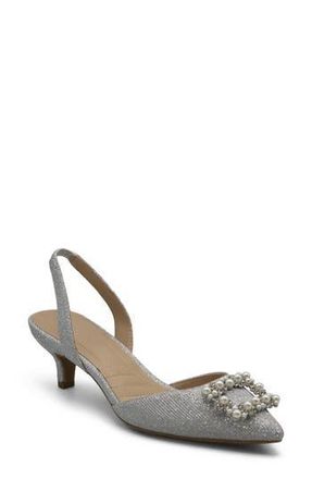 Adrienne Vittadini Suza Slingback Pump in Silver-Sf at Nordstrom Rack, Size 8.5