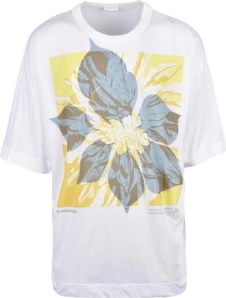 Dries Van Noten Tops, Heren, Wit, L, Katoen, Dries VAN Noten t-shirt