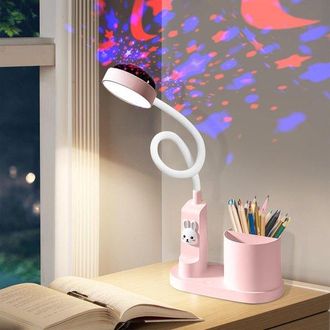 OEM L&aacute;mpara Mesita Noche Portal&aacute;pices, Lectura Recargable Regulable, Rosa