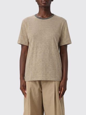 Brunello Cucinelli T-shirts in lino a righe Brunello Cucinelli