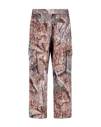 Represent Mens Cargo Trousers Real Tree Camo Green Cotton