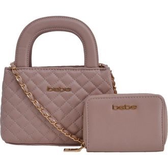 Bebe Sofie Small Satche with Matching Wallet in Mauve at Nordstrom Rack