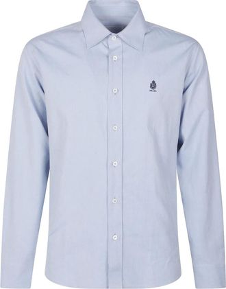 Prada Overhemden, Heren, Blauw, XL, Katoen, Cotton Shirt