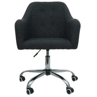 Hhg Nunca Usado] Silla De Oficina Hhg 123, Silla Giratoria Silla De Escritorio Silla De Ordenador Silla De Oficina, Con Reposabrazos, Tela/textil Gris Osc