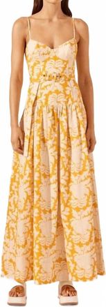 Shona Joy Dulce Panelled Bustier Maxi Dress In Canary/ivory