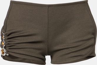 CHRISTOPHER ESBER Droplet Crystal embellished ruched shorts