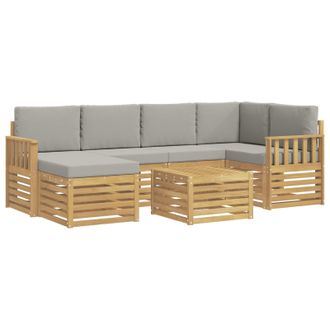 vidaXL Conjunto De Sof&aacute;s De Exterior 7 Pcs Blanco Y Gris Claro Vidaxl