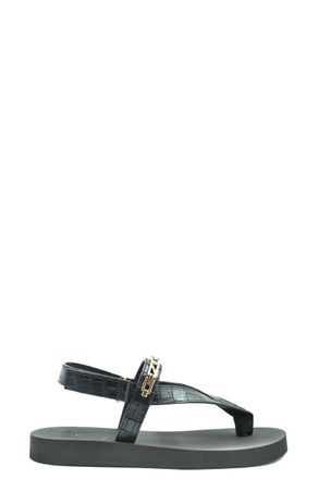 Giuseppe Zanotti Giuseppe Zanotti Mens Chain Flat Sandals - Black Leather - Size EU 45