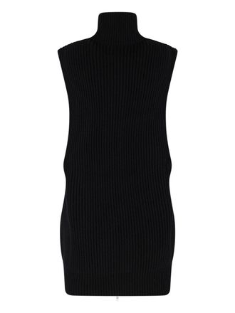Maison Margiela Ribbed Wool Knit Vest - Black