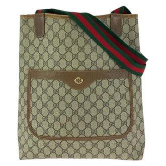 Gucci Pre-owned Tote Bags, female, Beige, Size: ONE SIZE Pre-owned GG Supreme Canvas Tote Bag