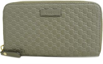 Gucci Gray Leather Long Wallet (Bi-Fold) (Pre-Owned)
