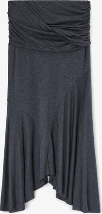 Ganni Mixed Long Skirt in Grey Jersey - Size 10/12 Modal