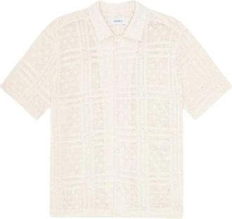 Les Deux Hector Pointelle SS Shirt - Heren - Korte mouwen Overhemden - Wit - XL - Overhemden