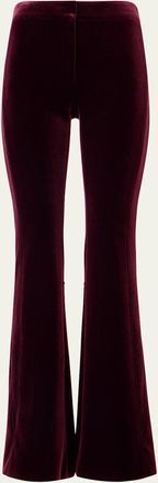 Akris Faris Neoprene Velvet Bootcut-Leg Pants