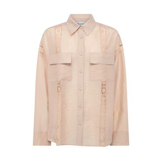 Blugirl Lyocell and Lace Shirt - female - Blugirl - Shirts - Beige - S - Blouses & Shirts
